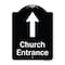 Signmission Designer Series-Church Entrance Ahead W/ Up Arrow Black & White Alum, 24" x 18", BW-1824-9991 A-DES-BW-1824-9991 - alternate 1